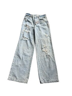 NWTS Ardene Light Blue Distressed Wide-Leg Jeans, size 7